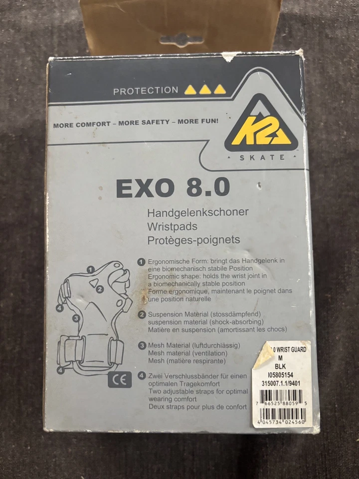K2 EXO 8.0 Handgelenkschoner, Wristpads Gr. M, Originalverpackung - Bild 4 von 4