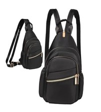 Small Crossbody Sling Bag for Women, Mini Backpack Sling Backpack Black