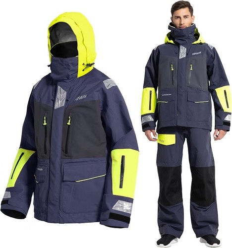 Chaqueta de vela impermeable a prueba de viento azul marino/negro XL NAVIS MARINE para hombre