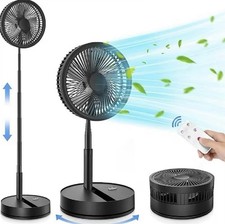 Portable Standing Oscillating Fan with Remote - Tall Floor Foldable Travel Fan