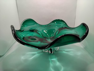 Glasschale (grün) - Chribska Glas - Design von Josef Hospodka - Czech Art