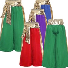 Boy Dancewear School Costume Cosplay Long Pants Baggy Metallic Dance Shiny Kids