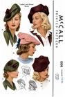 BERET Hats Sewing PATTERN McCall 1008 Cap 1940's 23" Head