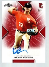 2021 Leaf Perfect Game Showcase Autographs Red #BAWW1 Wilson Woodcox 4/5