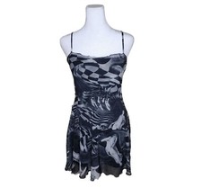 Urban Outfitters Moxie Mesh Mini Strappy Slip Dress Womens XS Gray