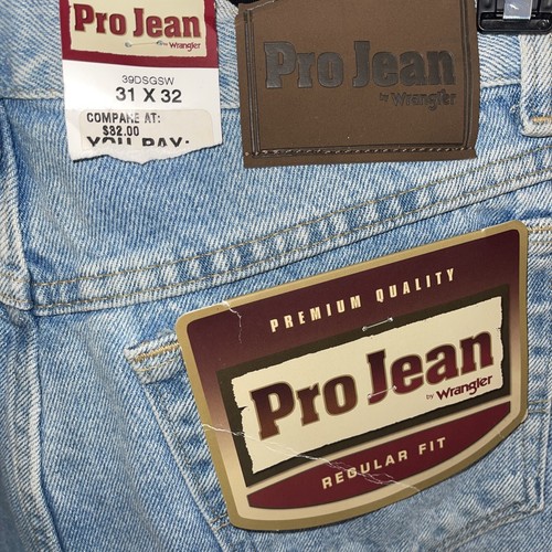 New Wrangler Mens Jeans 31 Waist Blue 31x32 Pro Jean Regular Fit - Picture 6 of 8