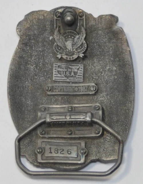 Hebilla de cinturón de colección 1987 Truck Drivers Move The Nation American Buffalo Foto 2 de 2