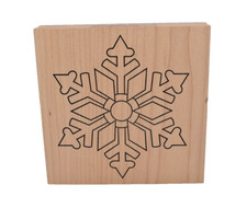 Outlines Rubber Stamp Co, Inc I791 Snowflake Wooden Block Mounted Rubber Stamp