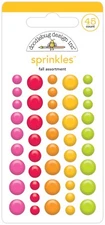 Crafts Doodlebug Sprinkles Puffy Dots Fall Assortment Various Sizes Pink Orange 