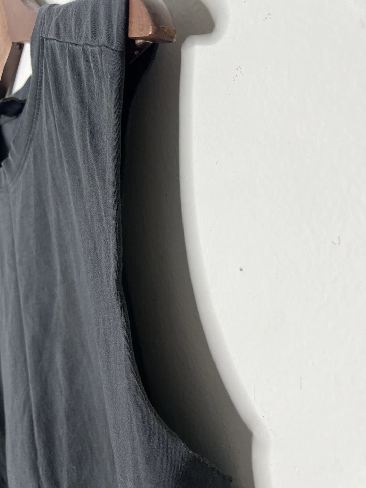 Camiseta sin mangas H&M para hombre ropa deportiva sin mangas calce relajado cuello redondo negra talla S usada en excelente estado Foto 3 de 4