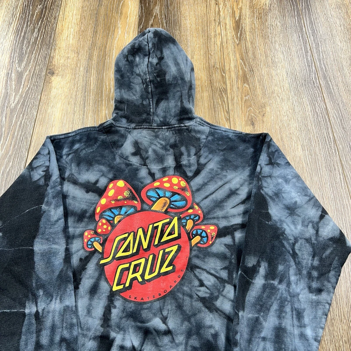 Vintage Santa Cruz Hoodie Mens S Tie Dye Sweatshirt Mushroom Skateboard Sweater
