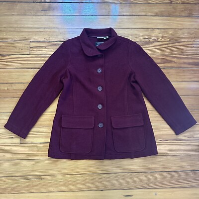 LL Bean Bellandi Wool Peacoat Women's Large Red
