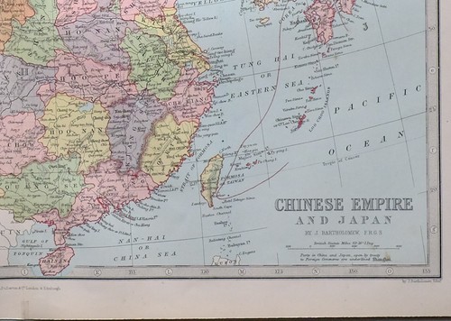 1871 MAP CHINESE EMPIRE JAPAN KOREA HAINAN HOO-PE CHE-KIANG MONGOLIA TIBET - Picture 6 of 7