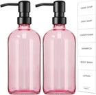 Pink Soap Dispenser Bathroom, 2 Pack Kitchen Hand and Dish Soap Dispenser Set, 1