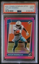 2021 Panini Donruss Optic #208 Jaylen Waddle Rated Rookie Pink Prizm PSA 9
