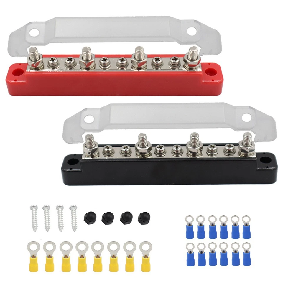 Boat 12V DC Busbar Electrical Terminal Block M6 Studs Power Junction Box 120A - Image 2 of 4