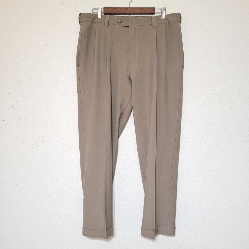 Haggar E-Clo Repreve Stria – Pantaloni Uomo Vestibilità Classica, Talpa, 38W X 31L, Tessuto Riciclato E Stiro Facile - 2