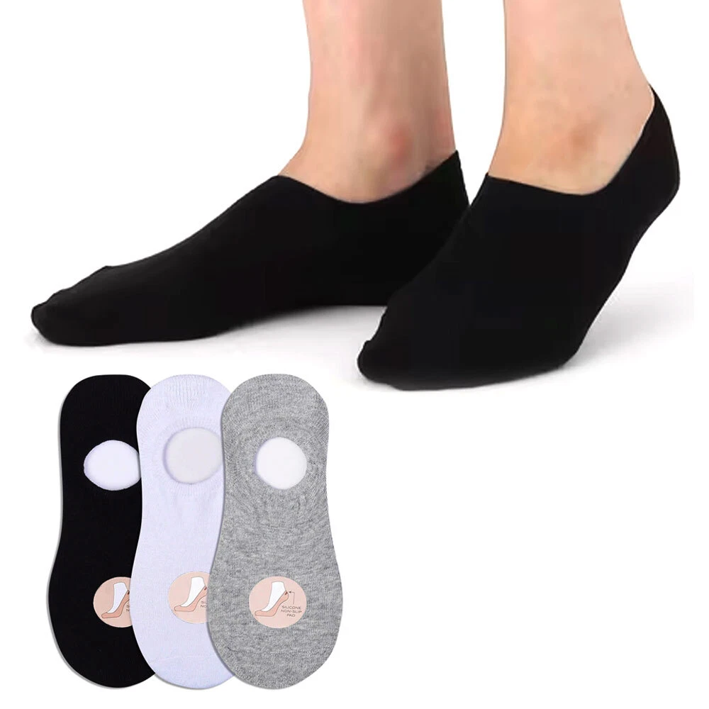 3 Pk Mens No Show Socks Non Slip Foot Cover Invisible Boat Liner