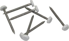 UPVC 30mm/40mm Poly Top Pins Nails Plastic Headed Fascia Fixings Boards & Sheets