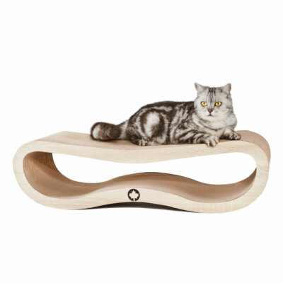 Kratzbrett Kratzkarton Kratzmöbel Kratzpappe für Katzen XXL Orbit 2.0 - Natur