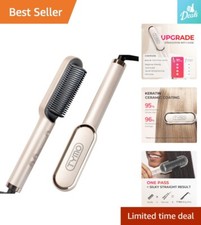 Hair Straightener Brush - Keratin Ceramic Coating for Smooth, Frizz-Free Hair