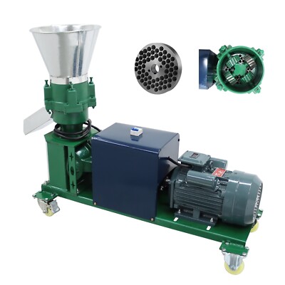 220V Electric Animal Feed Pellet Mill Machine Four Head Press Roller 6mm 4.5KW