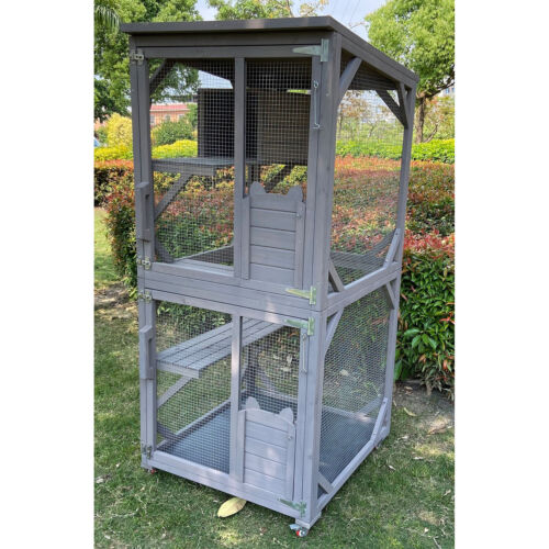 Flylline Wooden 180cm Cat Condo House Kitten Ferret Enclosure Cage - Picture 2 of 4