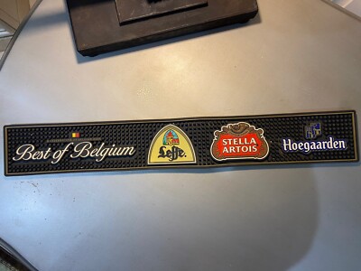 Best of Belgium Drip Mat Barware Leffe Stella Hoegaarden Beer  24'' x 3.5''