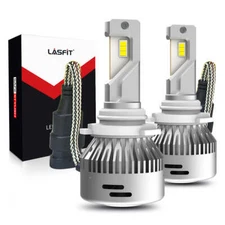 Pair Lasfit 9005 HB3 LED Headlight Bulb High Beam 60W 6000LM Bright 6000K Canbus