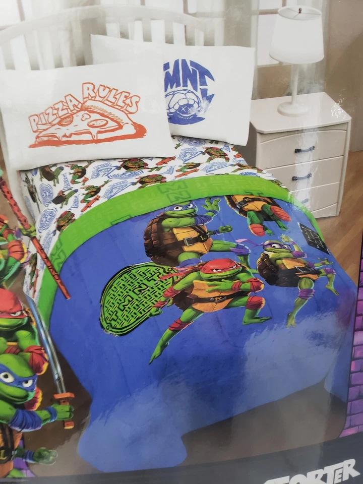 NUEVO Edredón Completo Doble Reversible Tortugas Ninja Adolescentes Mutantes TMNT Ropa de Cama Foto 3 de 4
