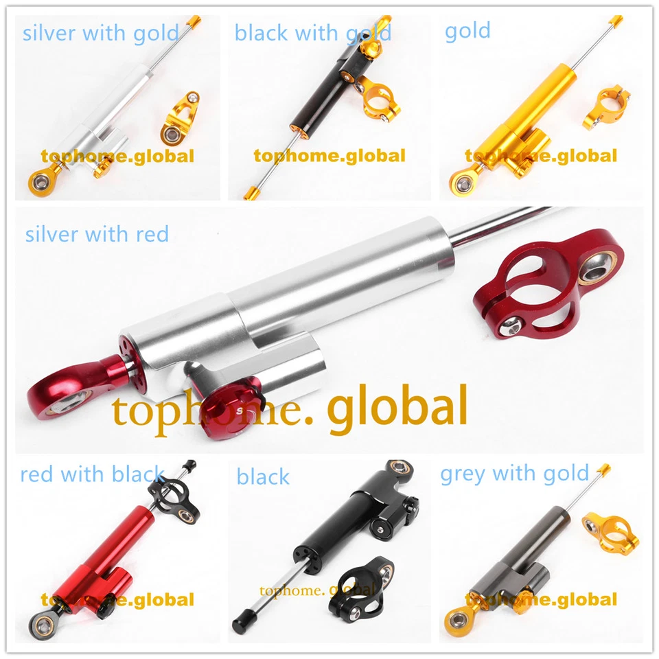 Estabilizador amortiguador de dirección CNC + soporte para Suzuki GSXR600/750/1000 Hayabusa Foto 2 de 3