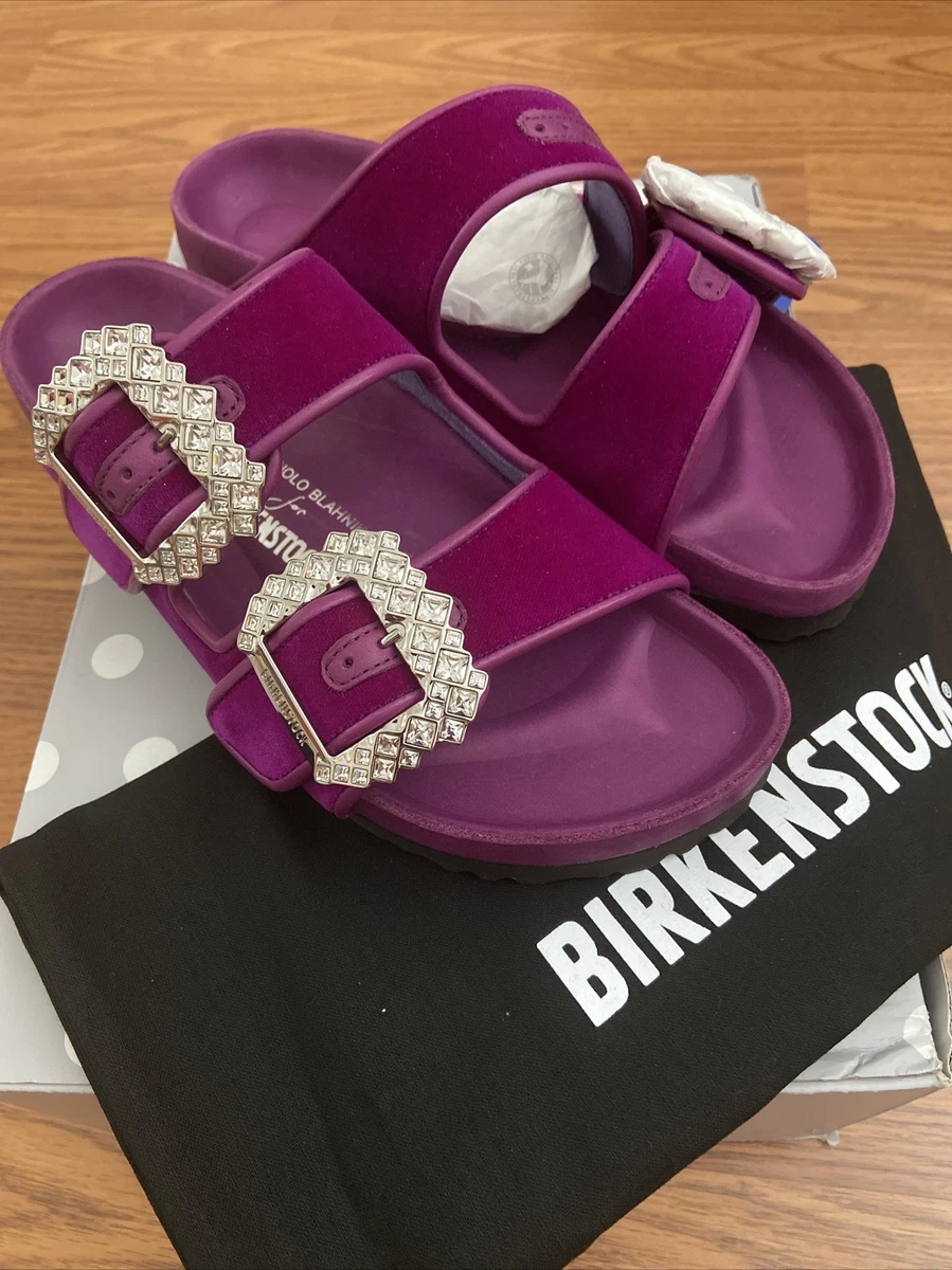 NEW IN BOX Manolo Blahnik x Birkenstock 38 Arizona Crystal Buckle