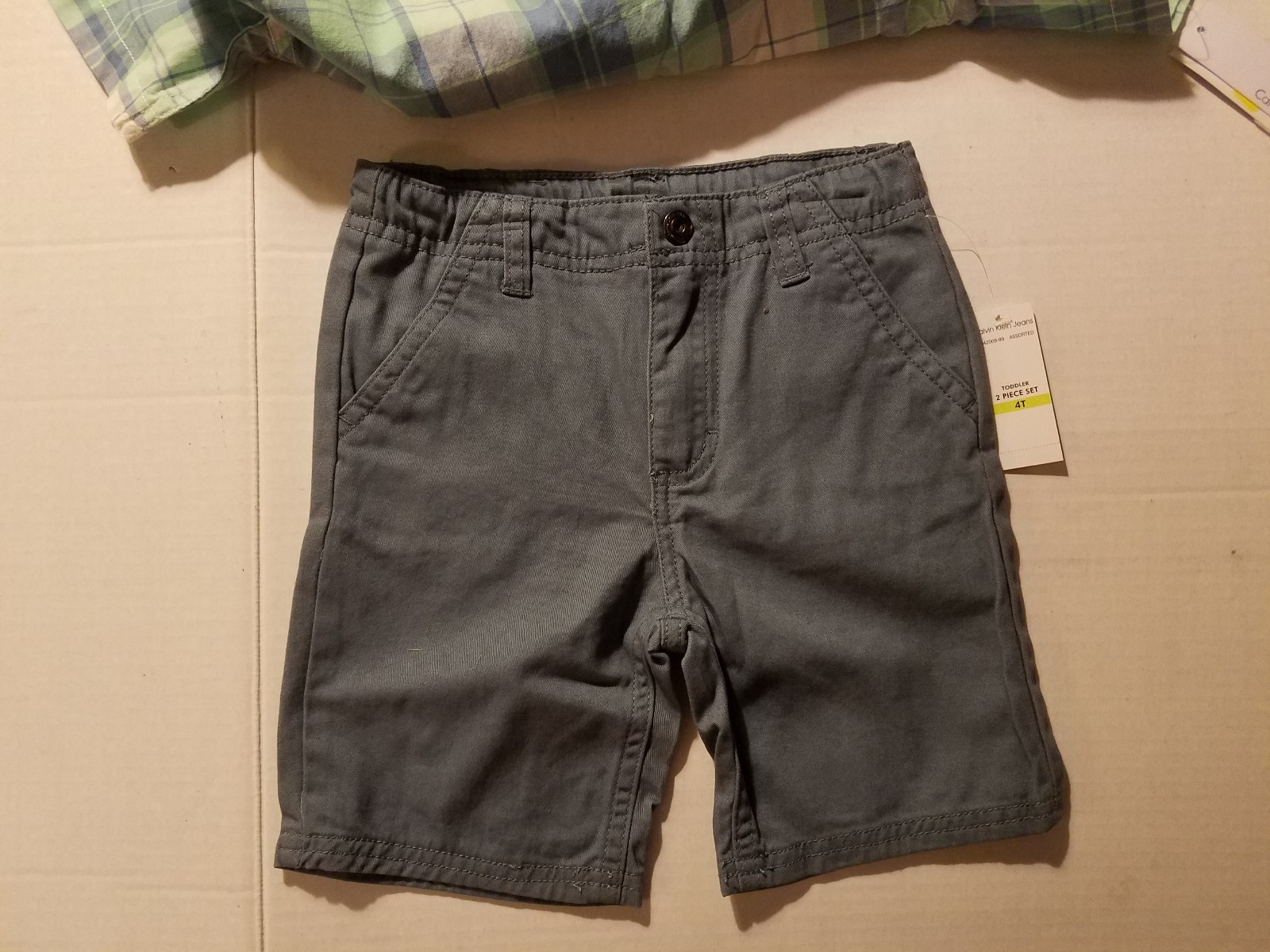 Calvin Klien Jean Infant & Toddler Short & Button Up Top Size 3T 4T   NWT image 3