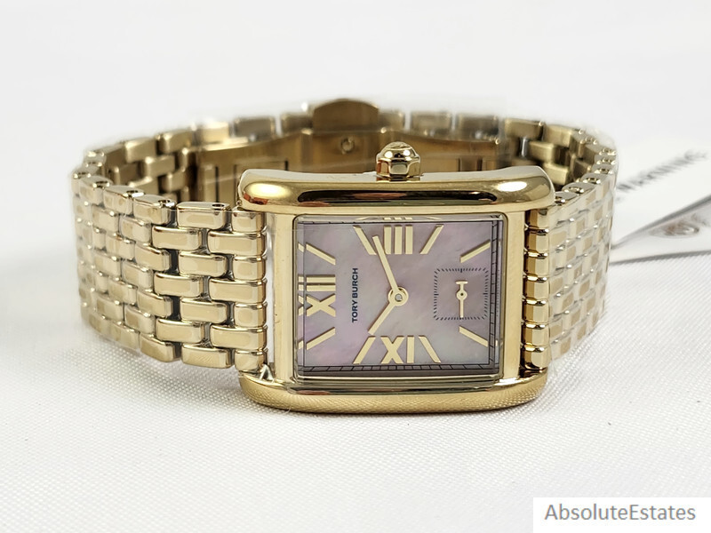NEW Tory Burch Gold Eleanor Watch Blush Pink Mother of Pearl  display picture 1
