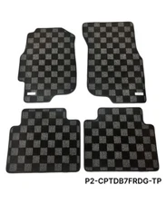 P2M Checkered Flag Carpet Floor Mats Set for Acura Integra Sedan DB7 DB8 97-01
