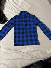 Ralph Lauren Polo 1/4 Zip Sweater Blue Black Boys Size 5
