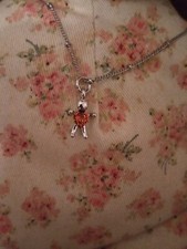 Orange Child Charm Necklace Birthstone Person Babies Jewelry