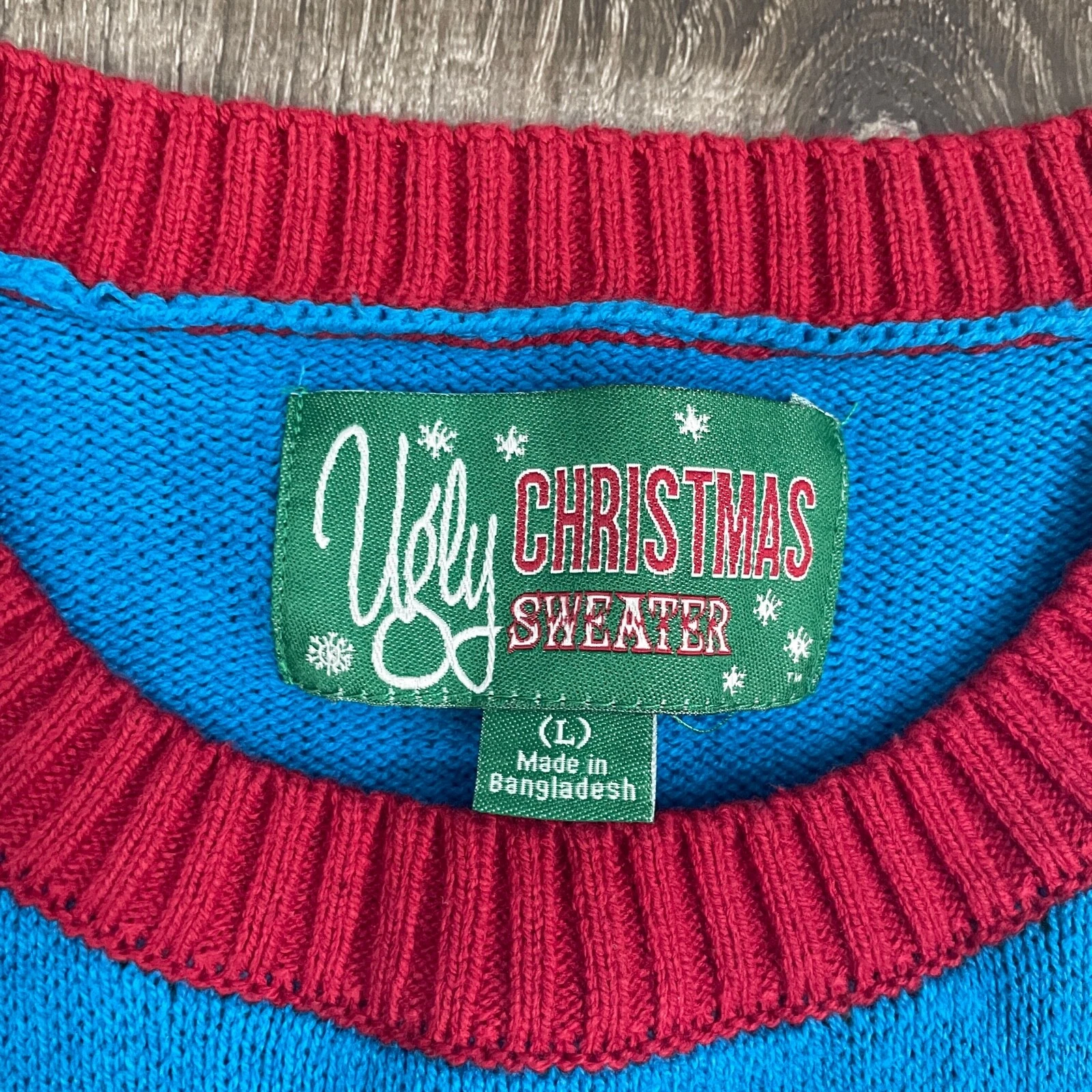 Ugly Christmas Sweater Unisex Knit Light Up Multicolor Pullover Graphic Size L