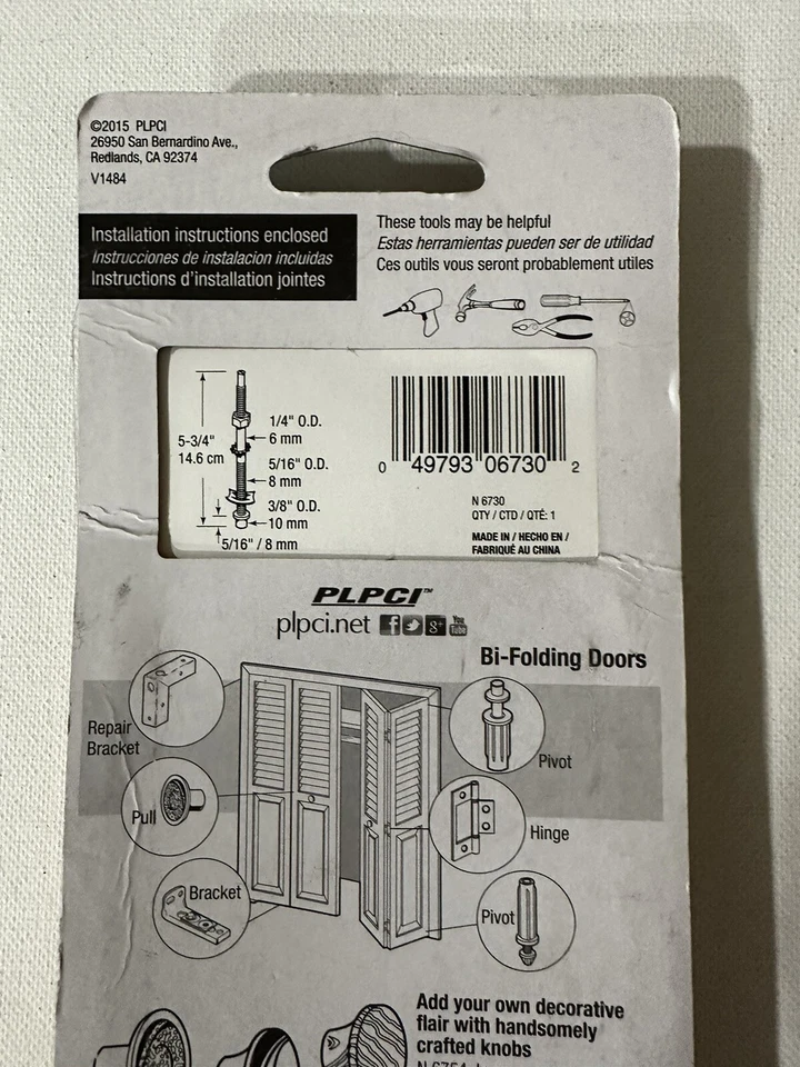 Conjunto de pasador pivote inferior Prime-Line tapa deslizante de nailon chapado en zinc para puertas plegables Foto 4 de 4