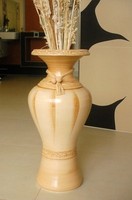 Edle Bodenvase, Amphore, Vase, Beige, 60 Cm Mit Vaseneinsatz
