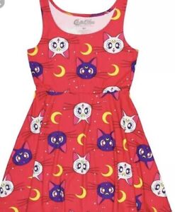 Sailor Moon Skater Dress Artemis Luna Gatto Abito lia Xs Kitsch Hawaii Ebay