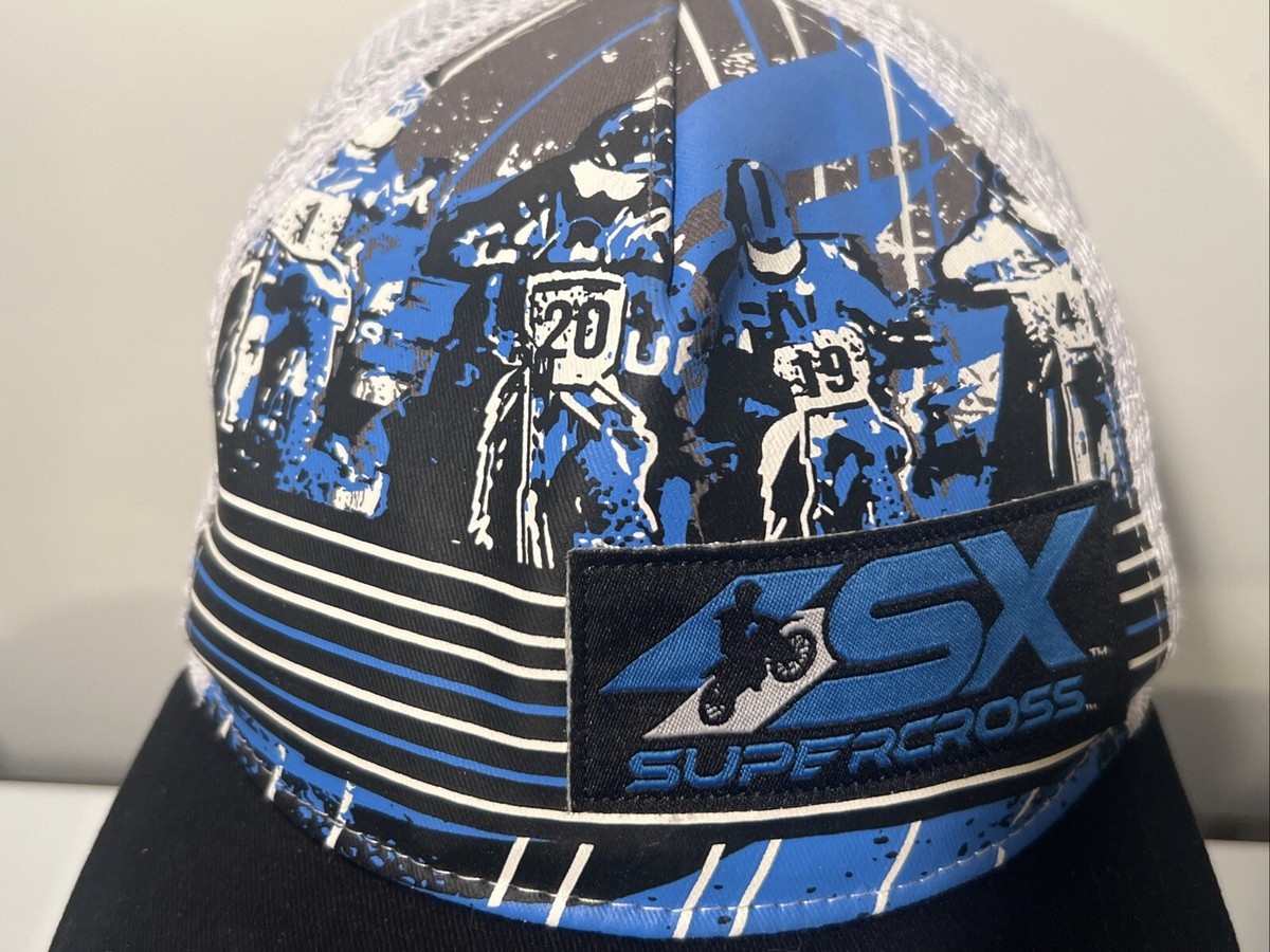 SX Supercross Snapback Hat Flat Bill Cap Full Front Print Adult