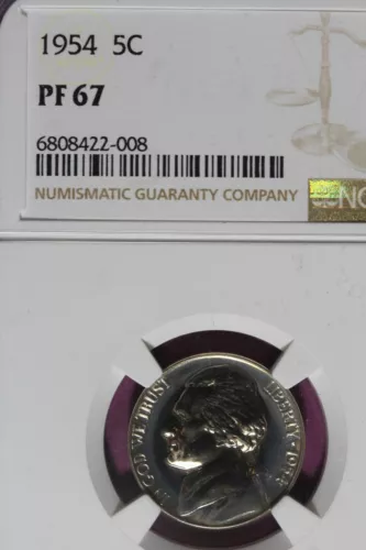 1954 NGC 5C PF67 JEFFERSON NICKEL #B47210