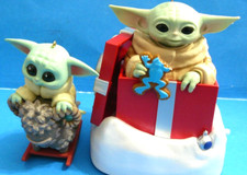 2022 Hallmark x2 JEDI IN TRAINING & GROGU GREETINGS Star Wars The Mandalorian