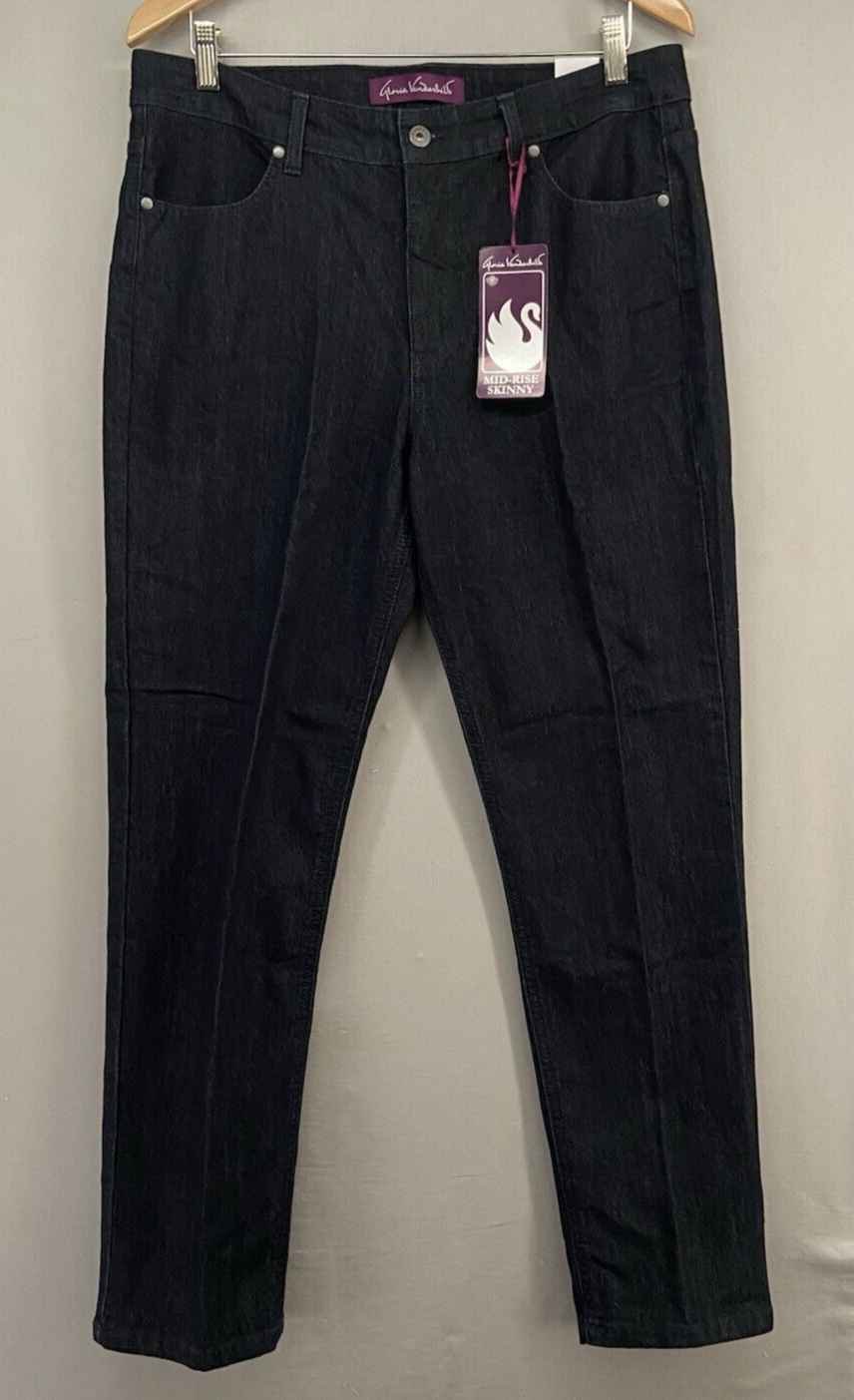 Gloria Vanderbilt Women's Size 18 Sylvia Dark Wash Mid-Rise Skinny Stretch Jeans