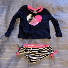 Oshkosh Girls 18M Two Piece Swim Set Navy Blue And Pink