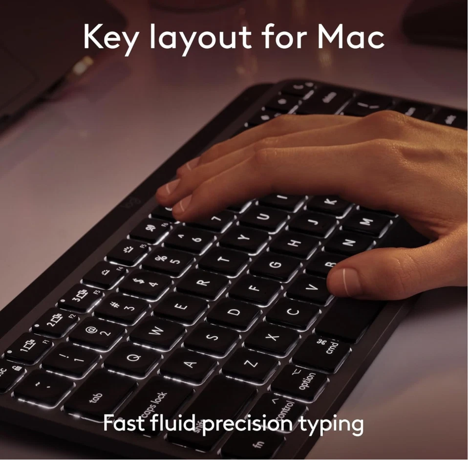 Logitech MX Keys Mini for Mac, QWERTY UK English Layout - Grey - Image 3 of 4