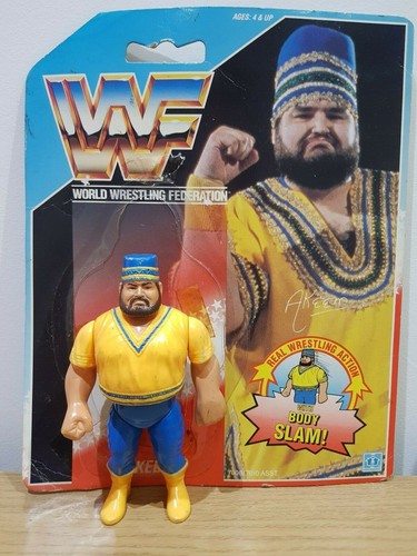 Akeem 1990 WWF WWE Hasbro Wrestling Figure with ba...