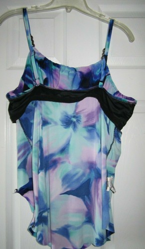 MAGICSUIT Multicolor Sarong Wrap Ruched Sides Underwire Tankini Top Size 14 - Picture 10 of 12