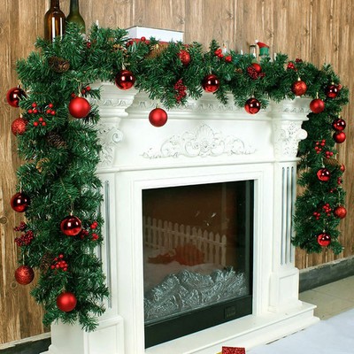 Christmas Decoration Wreath Garland Fireplace Mantel Tree Pine
